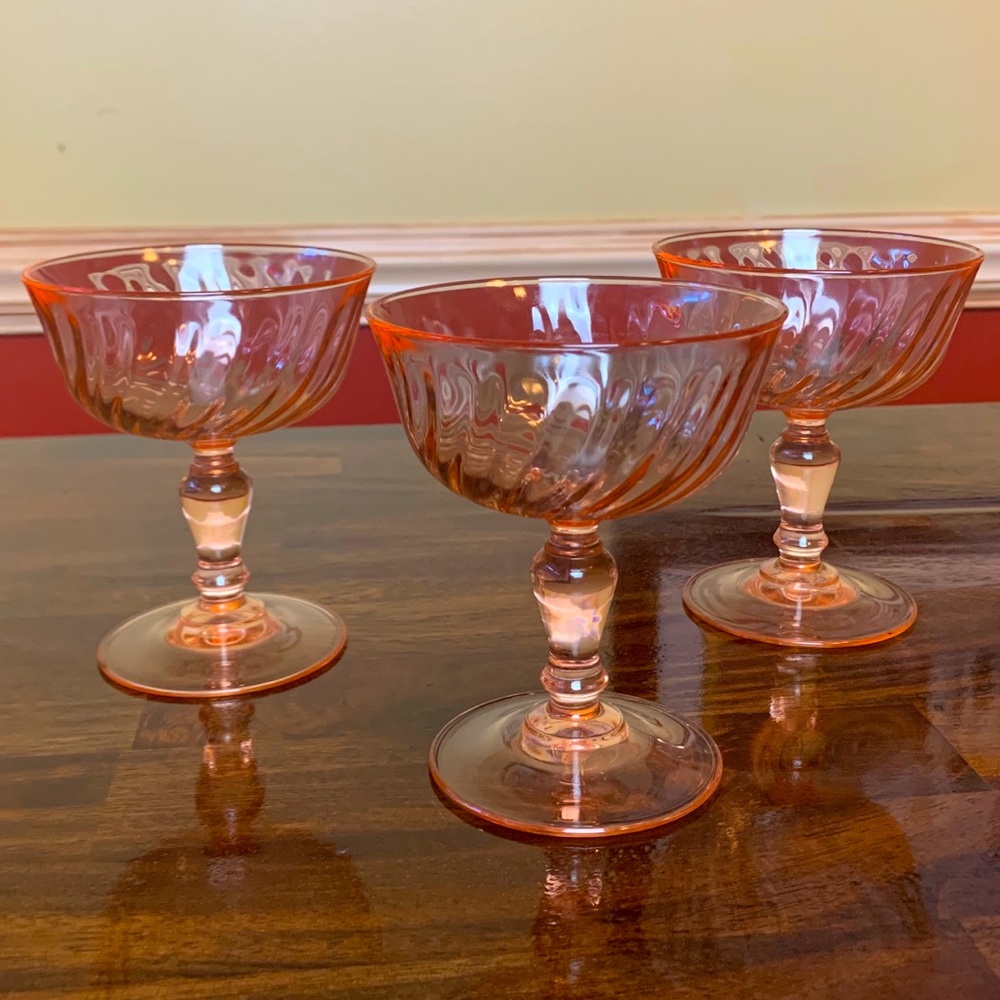 Pink Champagne Glasses - set of 4